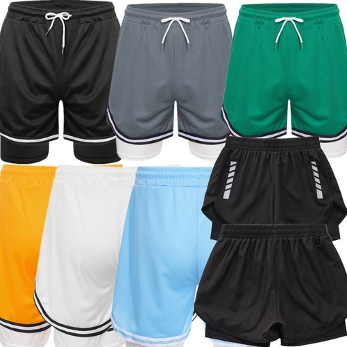 Boys Athletic Shorts Quick Dry Gym Basketball Sports Shorts Drawstring Shorts - Picture 2 of 70