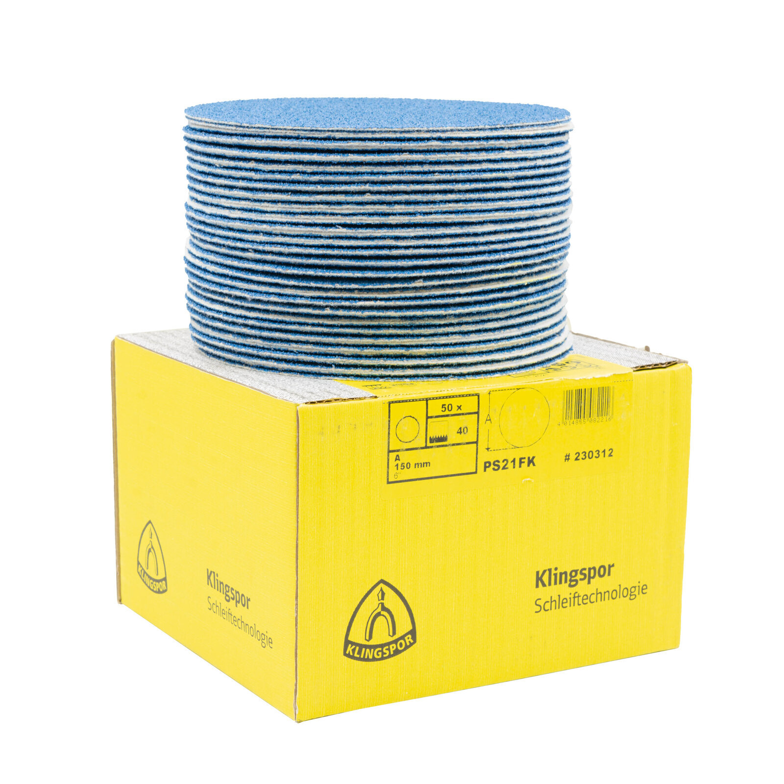50 x Klingspor 150mm Backing Sanding Disc Pad PS 21 FK 40 Grit No