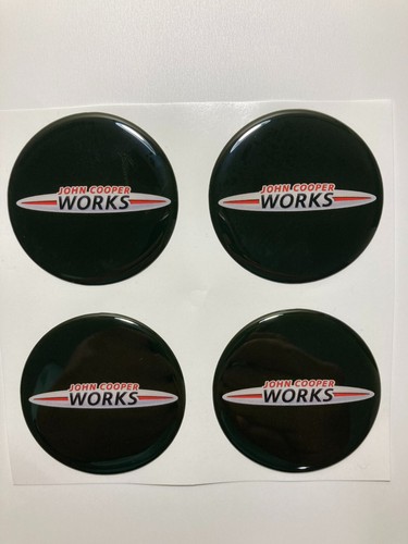 Set of 4 pcs MINI Cooper JCW Center Wheel Cap Stickers Decal Rims Emblem Logo