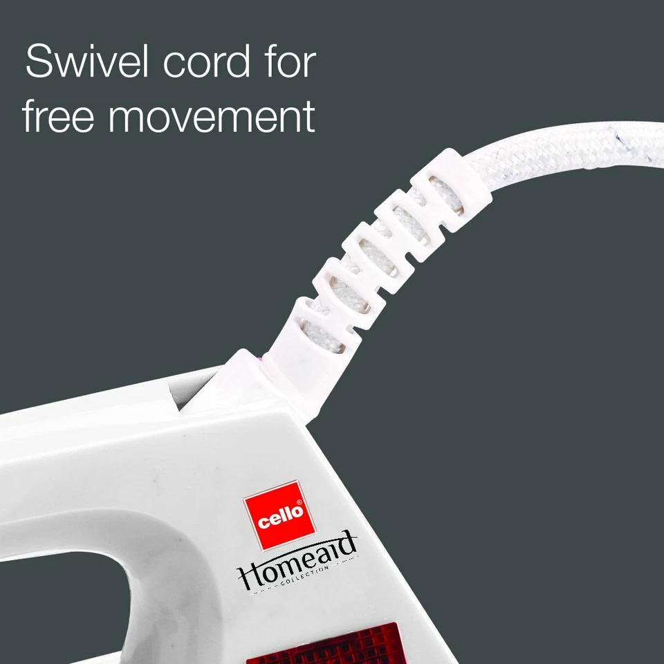 Plancha Cello Plug N Press 100 750 vatios (blanca) con enchufe universal Foto 2 de 4