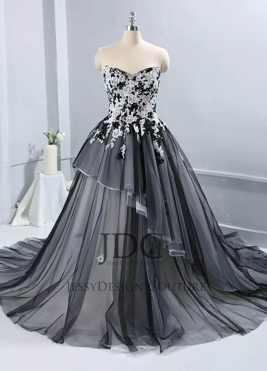 Black white sale and silver dress