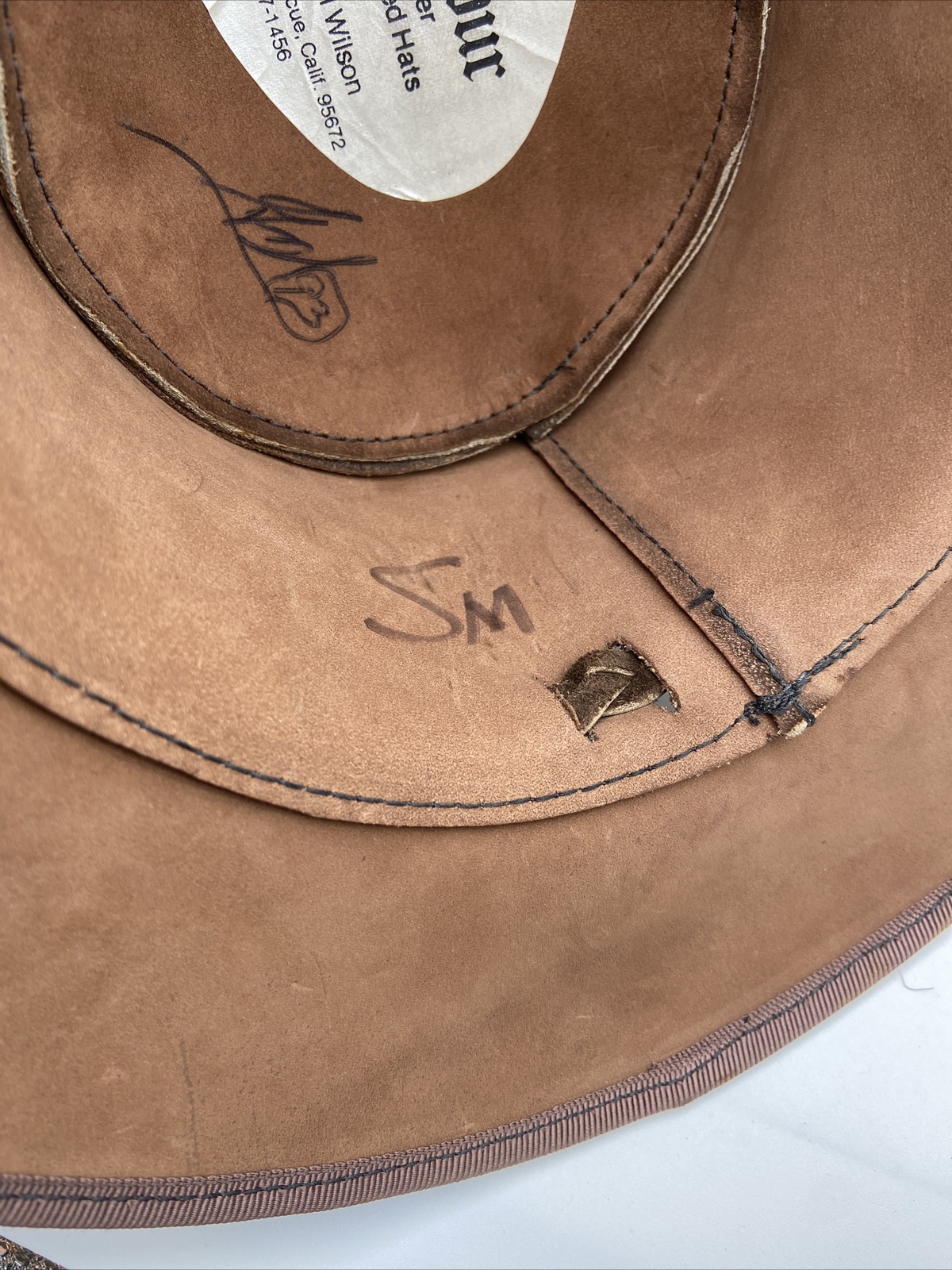 EXCALIBUR BROWN LEATHER COWBOY HAT Size Small Gem