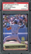 1993 Spectrum Nolan Ryan Career Records 5 Card Set Baseball #1 PSA 9
