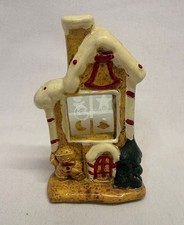 Casetta natalizia pan di zenzero portacandela in ceramica Natale arredamento