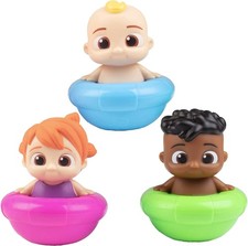 CoComelon Floating Water Toy Set 3 Pack JJ, Cody, YoYo Figures for Bath Tub