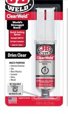 J-B Weld ClearWeld Epoxy Glue Syringe Quick Set Clear Adhesive 0.85 oz Strong