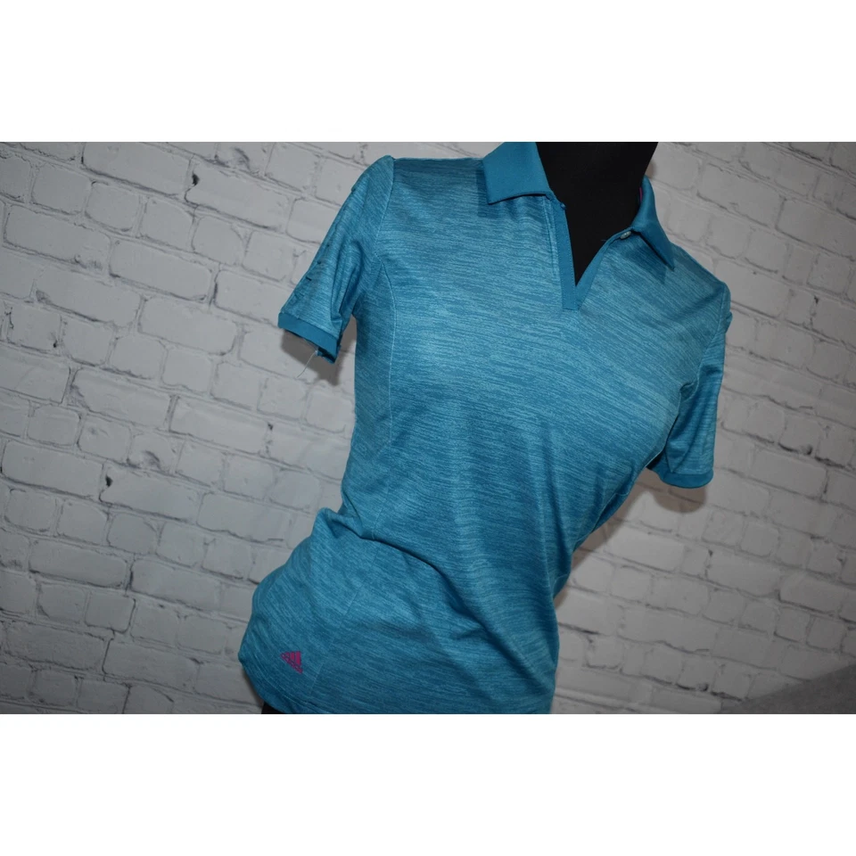 阿迪达斯高尔夫 Polo 衫女式小号蓝色 Cool Max Performance PureMotion — 第 4/4 张图片