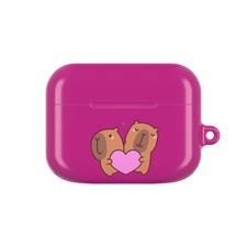 Cute Valentines Love Capybaras  Heart Envelope Protective AirPods Case