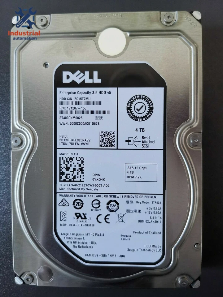 Dell Enterprise 4TB 7.2K 12G 3.5" SAS Hard Drive ST4000NM0025 YXG4K HDD A - Image 2 of 4