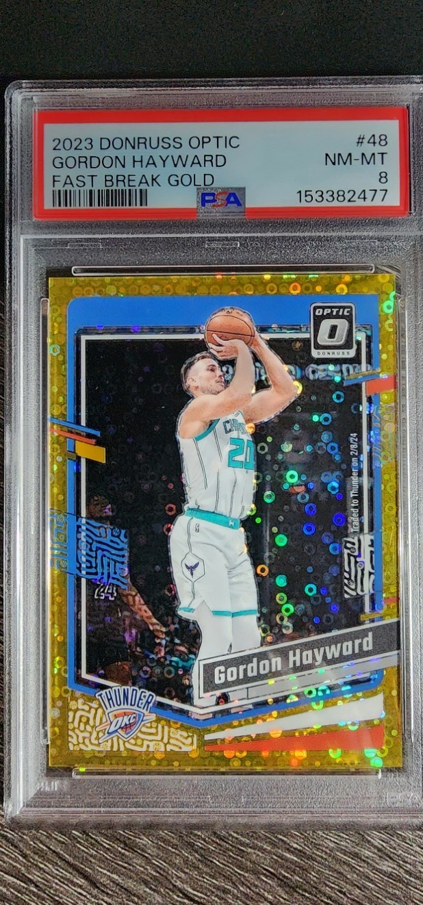 2023 Donruss Optic Gordon Hayward Gold Fast Break #48 PSA 8 01/10 