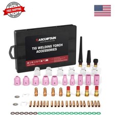 TIG Welding Torch Accessories kit Alumina Nozzle Collets Body Stubby Gas Lens...