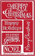 Armour Reusable Over n Over Glass Etching Stencil -  Merry Christma