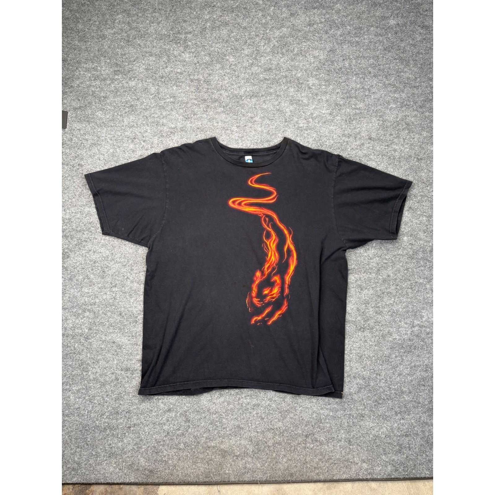 Shirt Woot Fire Cat Graphic T-Shirt Mens XL Black Cotton Short Sleeve Tee