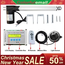 LCD Single Axis Solar Panel Sun Tracking System W/ 6000N 12V 12" Linear Actuator