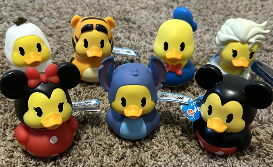 Juego de siete (7) patos de goma Jeep Disney nuevo con etiquetas coleccionables Foto 2 de 2