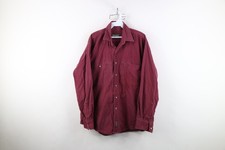 Vintage 90s Timberland Mens Medium Distressed Chamois Cloth Button Shirt Red