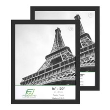 16  x20  Wooden Poster Frame, Classic Black Matte Edged Frames w/Shatterproof ...