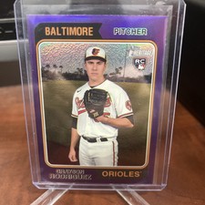 Grayson Rodriguez 2023 Topps Heritage High Number Purple Hot Box Refractor RC