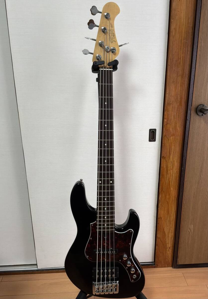 Electric Bass Guitar FGN Fujigen JMJ52-AL-R 5 String Black Made in