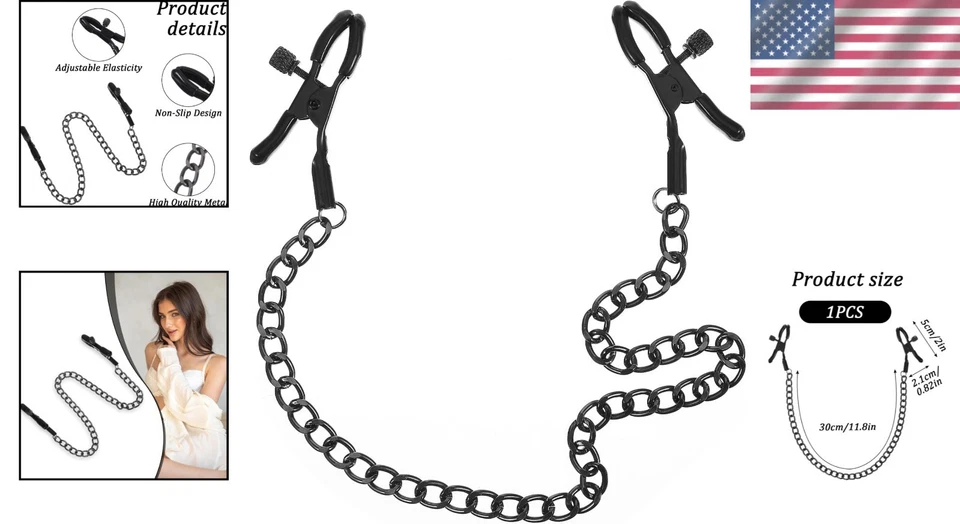 Elegantes abrazaderas de pezón de acero inoxidable cadena corporal ligero ajuste cómodo Foto 2 de 4