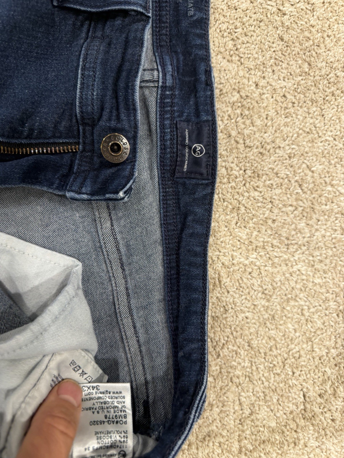 AG Adriano Goldschmied Men's Blue Jeans 34 Waist 27 Inseam thumbnail 3