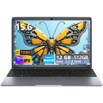 SGIN Laptop 15.6 Zoll 12GB DDR RAM 512GB SSD USB HDMI Typ-C WiFi bis zu 2.9GHz