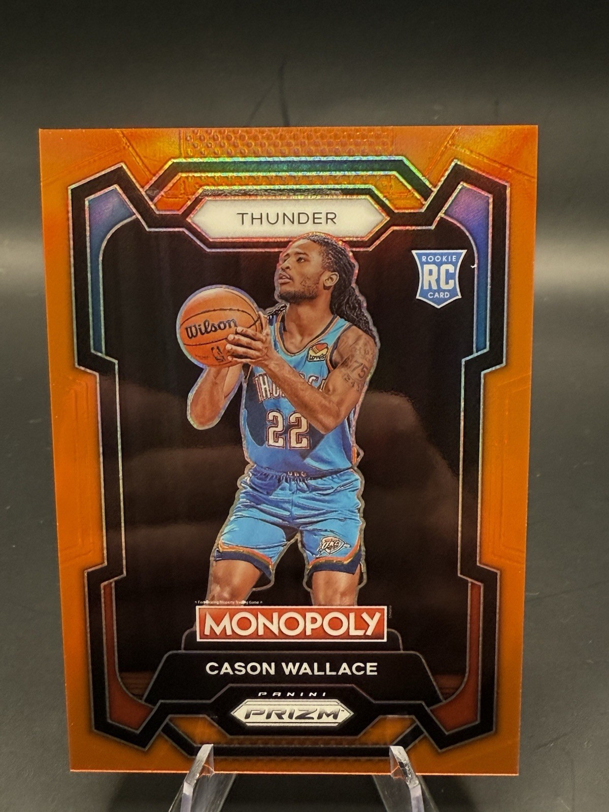 2023-24 Panini Prizm Monopoly - Cason Wallace #63 Orange Prizm 87/124 (RC)