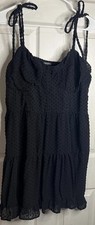 Wild Fable Black Heart Pattern Tiered Mini Dress Tie Straps Women  s 2XL Pre-Own