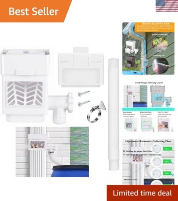 Efficient Rainwater Collection System with 5ft Hose - Fits 2x3 & 3x4 Downspouts
