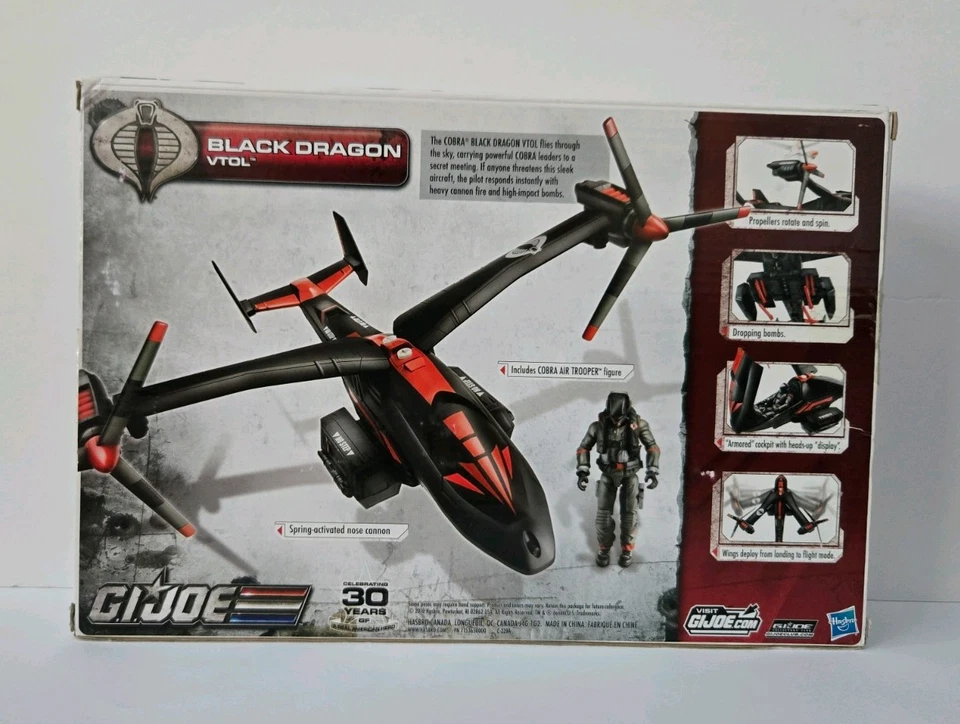GI Joe Black Dragon VTOL 30th Anniversary POC Pursuit Cobra NIB - Image 2 of 4
