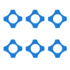 6 Rubber Square Rings for Mic 1.46", Blue - 6 Pack