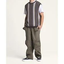 Vans Premium Striped Knit Sweater Vest Mens Large Crew Neck Sleeveless NWT!