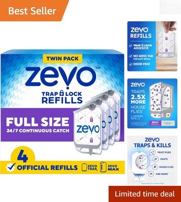 Official Flying Insect Trap Refill Cartridges - 4 Mess-Free Trap Replacements