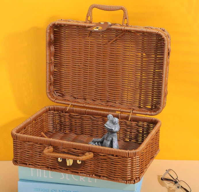 Cesto Picnic In Vimini Vintage – Grande Con Coperchio, Manico E Fodera Rimovibile, Ideale Per Campeggio E Regali