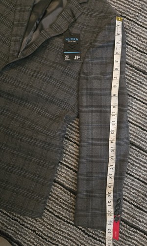 Neu mit Etikett J. Ferrar Blazer Sakko Anzug 40 SH kurz schmal Char marine kariert Stretch - Bild 5 von 9