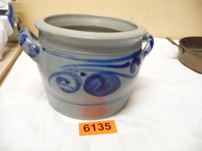 6135.      Alter Steingut Topf Schmalztopf old earthenware pot