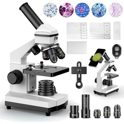 STEM Learning 100X-2000X Microscope Kit with LED Lights & 52 Accessories