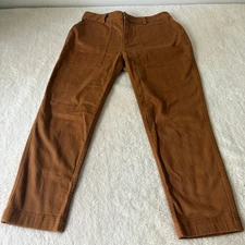 Duluth Trading Co Twill Work Pants Women 10 Camel Khaki Cotton Spandex Pockets
