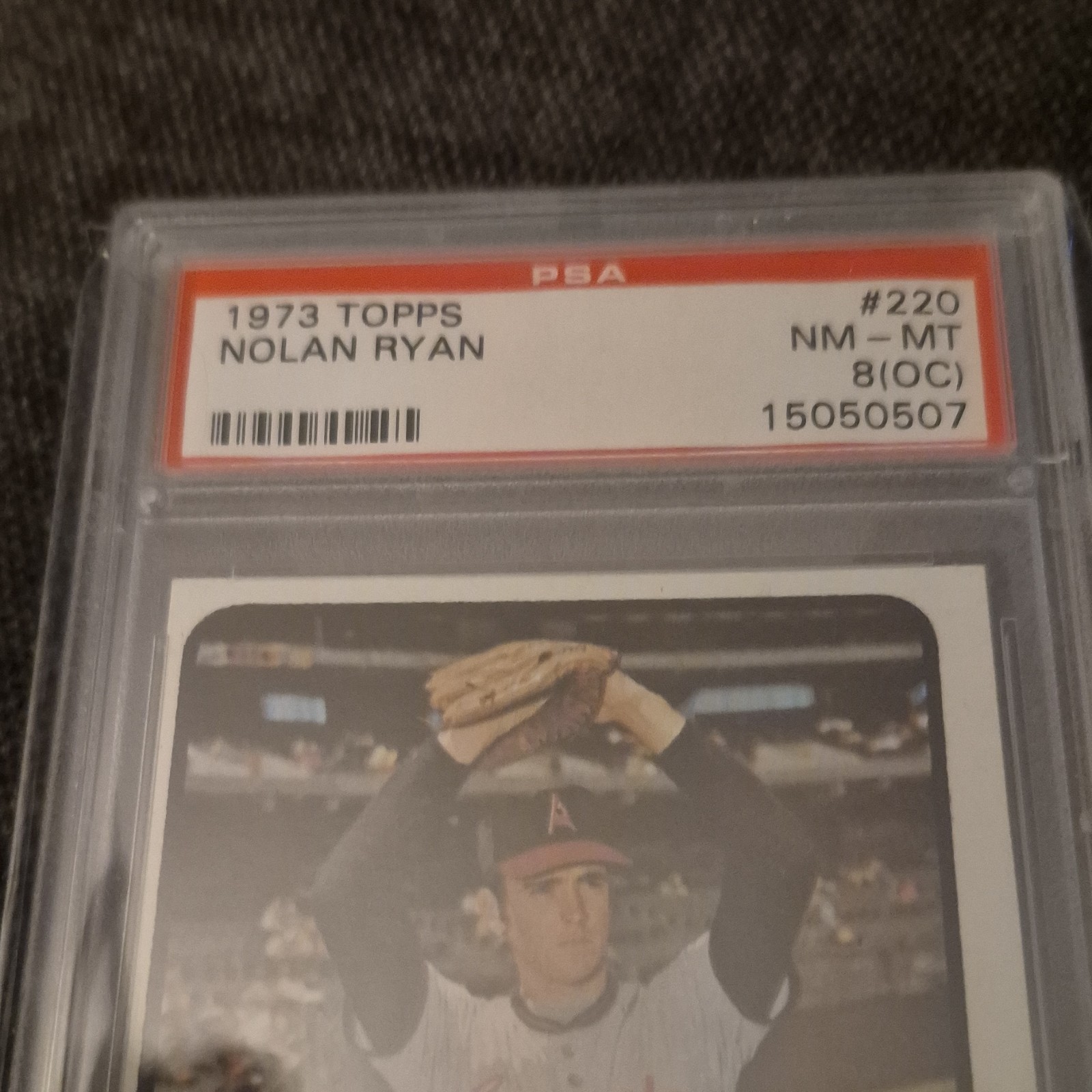 Topps 1973 Nolan Ryan #220 Base Set PSA 8 California Angels MLB Baseball(OC) view 2