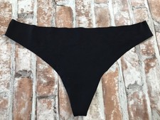 Vintage No show Coquette String Thong Black Solid Black Sz Small Rare