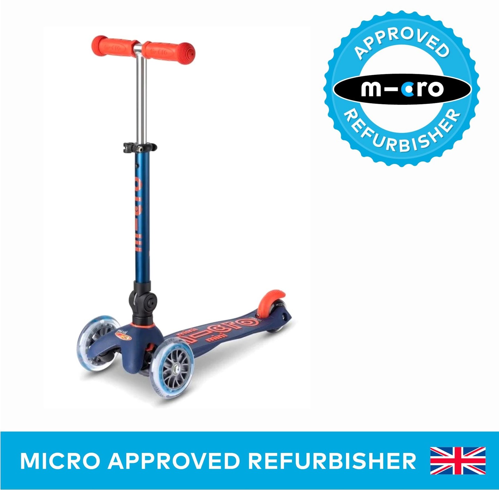 Micro Scooters Micro Mini Deluxe Foldable Scooter MMD154 Navy Blue 2-5Yrs