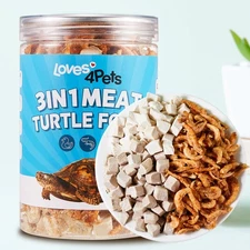 Turtle Food - Natural Freeze-Dried Chicken, Duck and Antarctic Krill – 3 in 1...