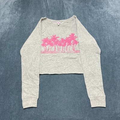 Juicy By Juicy Couture Cropped Sweatshirt Womens S Heather Gray Graphic Winter