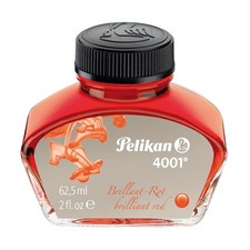 Pelikan 4001 Bottled Ink for Fountain Pens, 2.1 fl oz, Brilliant Red
