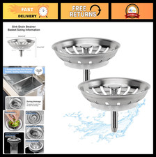 2pcs 3" Stainless Steel Kitchen Sink Drain Basket Strainer with Handle - Filtrat