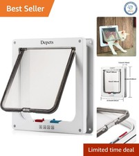 Pet Door for Cats Dogs - 9.9" x 9.2" Locking Cat Door with Transparent Flap