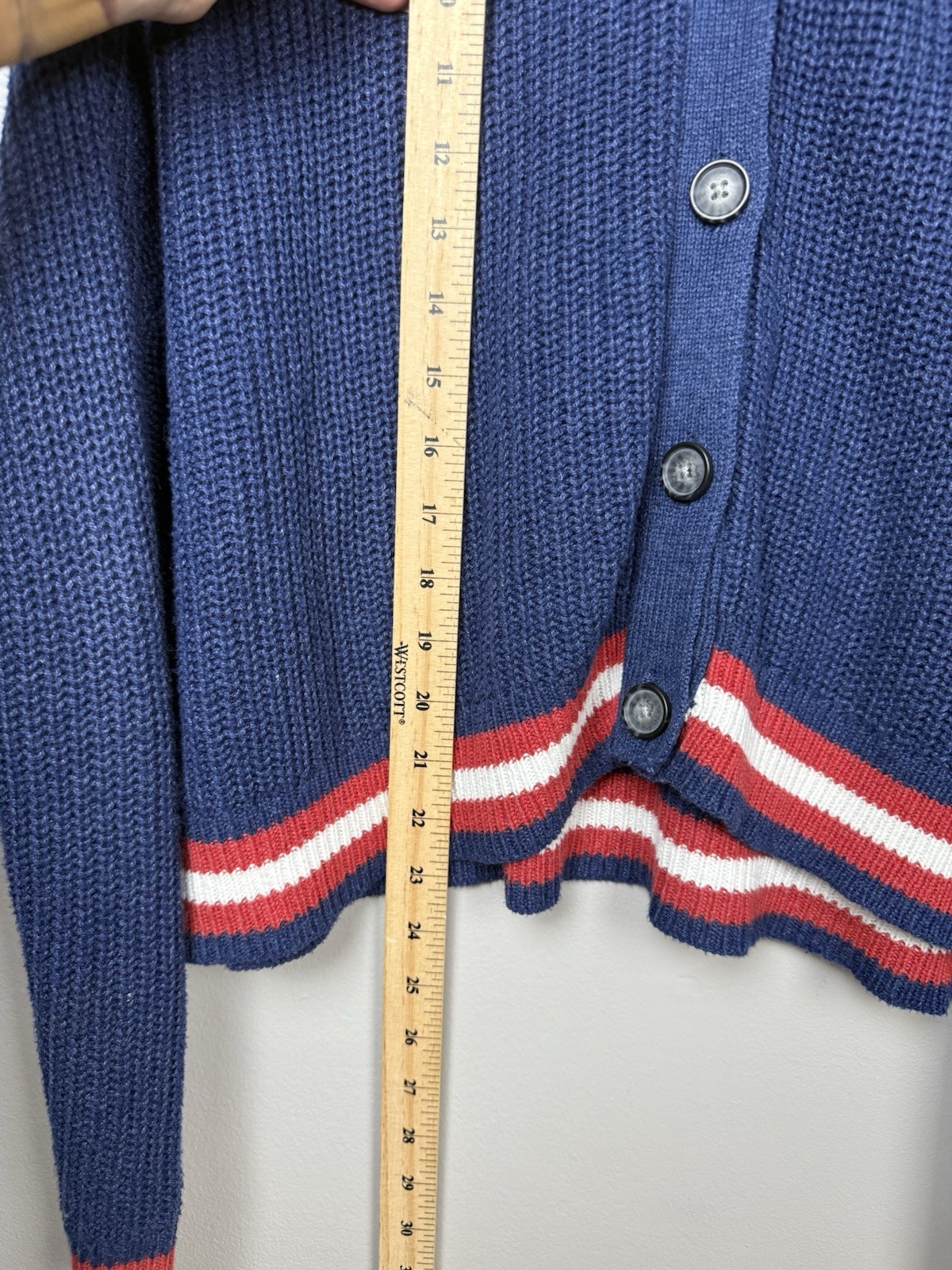 American Eagle Collar Varsity Patch Cardigan Swea… - image 5