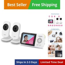 Baby Monitor, 2.8  Screen, 2 Cameras, 1000ft Range, Night Vision, 2-Way Audio...