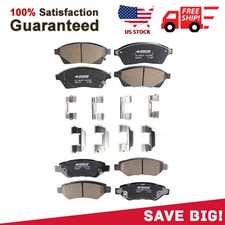 Front + Rear Ceramic Brake Pad Kit with Hardw...