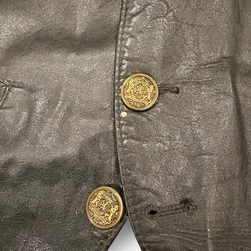 chaleco vintage de cuero genuino - marca que se muestra en la 3ª foto es una marca navideña Foto 3 de 4